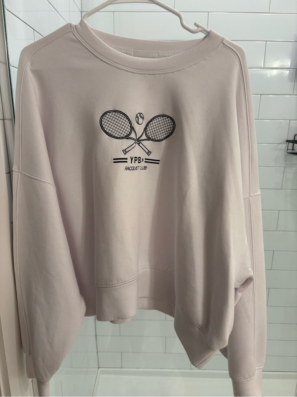 Abercombie and Fitch - YPB White Tennis Club Crewneck Sweatshirt